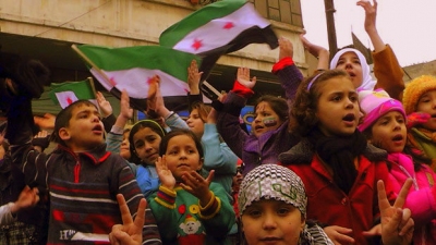 Syrian children. Before imminent massive US bombing
