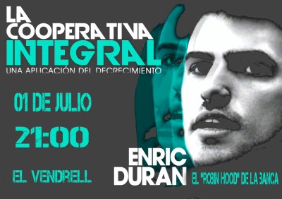 Enric is currently working with The Cooperativa Integral, a network which combines production and consumer coops and a Lets and Swop scheme, using Eco currency and others
