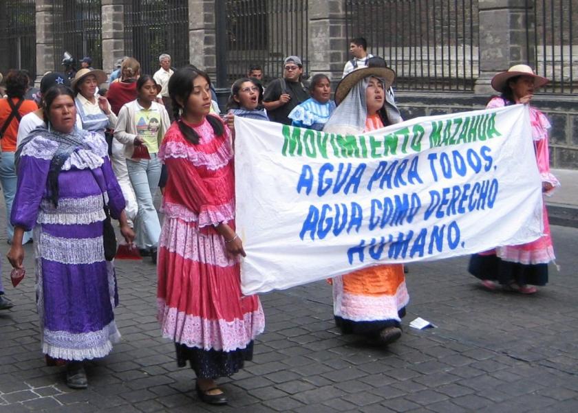 Women protesting for their right to water - cropped