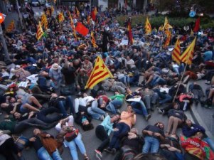 13/10/2013 Anti Beatifications protesters lie down in solidarity with thousands of anti fascists massacred with Church connivance