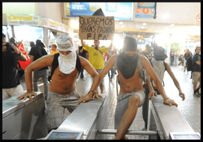 citizens freely exercising in the metro