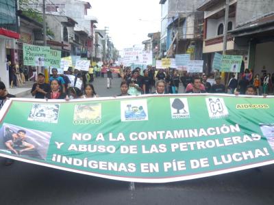 This is an earlier demo against one of the many oil spills in the Marañon river