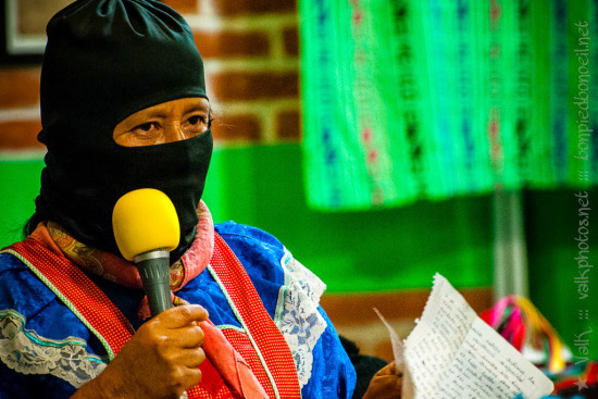 Comandanta Miriam speaks at the seminar on "Critical Thought versus the Capitalist Hydra."