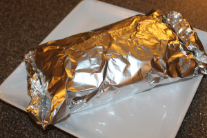 Wrapping the bread in foil shortly after it is taken out of the oven is the secret to keeping it moist