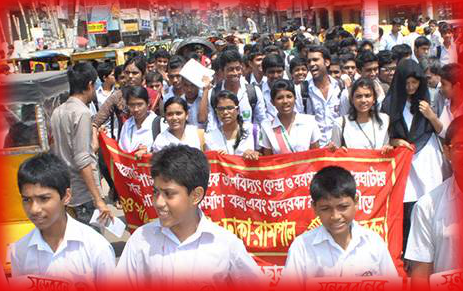 Protesters demand the cancellation of a proposed coal-based power plant at Rampal in Bagerhat and ship-breaking yards at Patharghata in Barguna