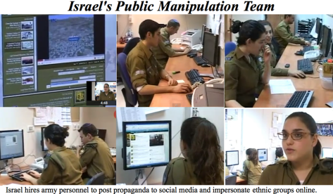 Jewish Internet Defense Force Israeli Internet “Warfare Squad” Israeli Megaphone Desktop Tool Israelis hold presentations teaching each other how to “counteract anti Israeli” content on Wikipedia
