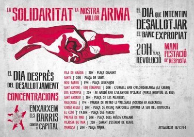 a dozen demos called by the Expropriated Bank for if they are evicted