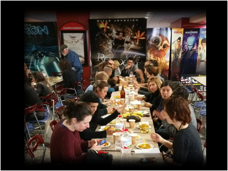 vegan lunch at the ocupied multi-cinema