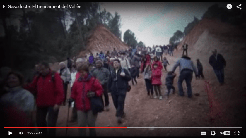 Protests against the Midcat gas pipeline from Barcelona to France. Still not finished.