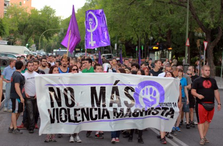 Anti male violence demo organised by the District 14 Collective in Madrid