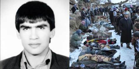 Mazlum Dogan, and a photo of civilian victims of Erdogan's continuing massacres of Kurds