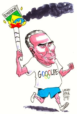 President Michel Temer lights the torch
