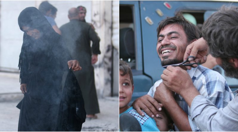 Manbij survivors cut off their beards after ISIS defeat