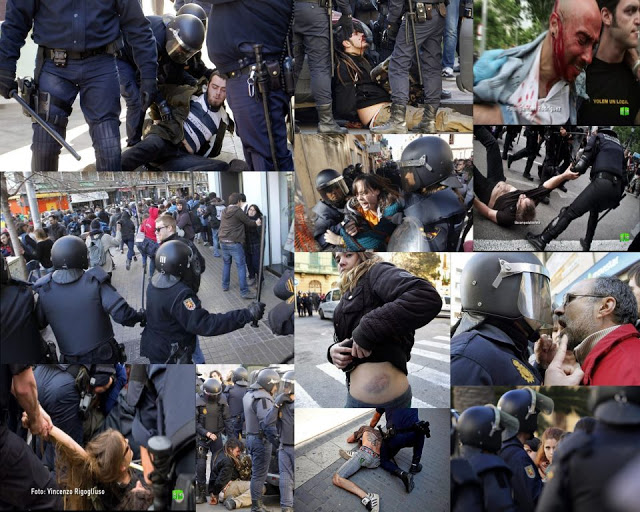 Spanish anti corruption protestors mistreated and repressed