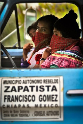 Members of the Mexican Zapatista Army of National Liberation (EZLN) during the celebration act of the New Year in the community of La Garrucha, 12 year ago since the revolutionary movement starts in the south of Mexico. La Garrucha, Chiapas, M?xico. December 31, 2005. PHOTO /BERNARDO DE NIZ