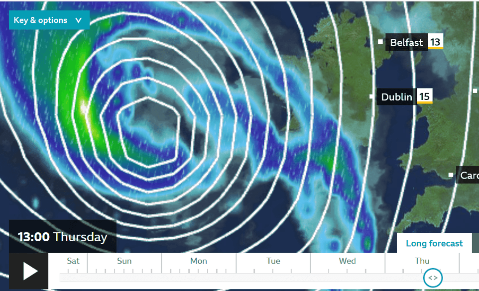 Azores in path of Cat 5 Hurricane Lorenzo. Sinks Ship. May hit Ireland&nbsp;Thursday