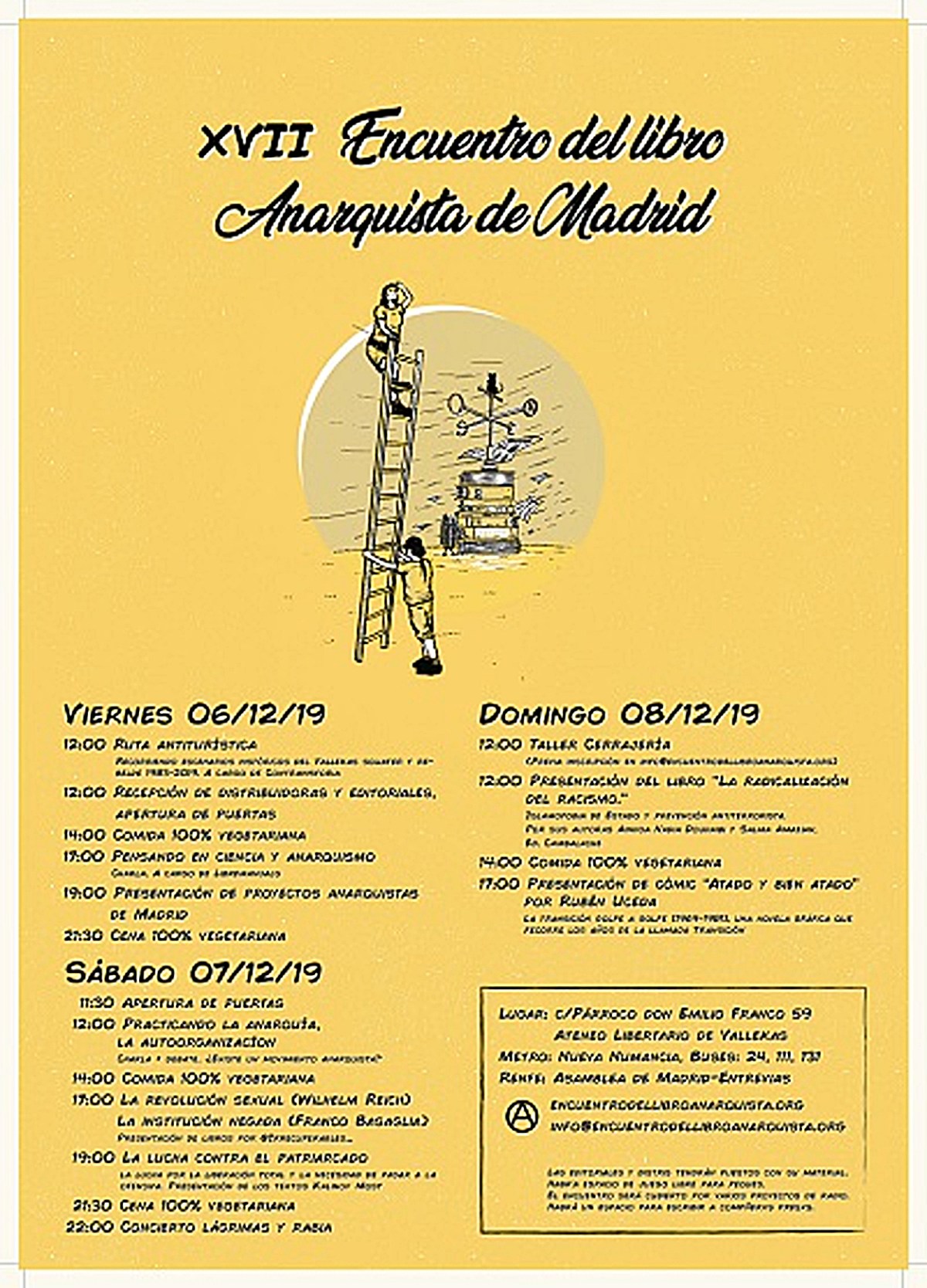 XVII Encuentro del Libro Anarquista de Madrid, 6 – 8&nbsp;Dic.