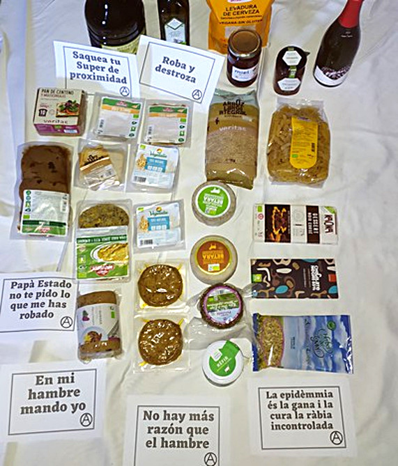 Anarchists loot a posh Veritas supermarket in Barcelona, call for 30 April&nbsp;Actions