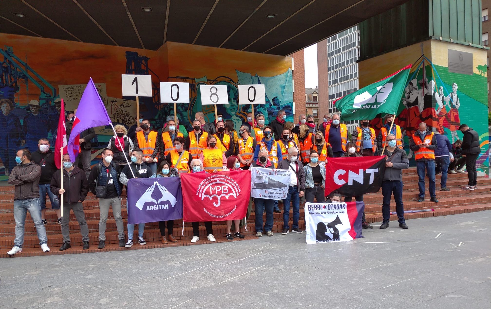 Sindicatos y asociaciones apoyan la manifestación del Movimiento de Pensionistas el 29 de mayo en Bilbao
